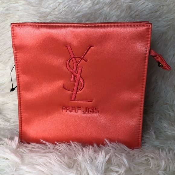Yves Saint Laurent Parfums Red/Pink Vintage Cosmetic Bag - Picture 3 of 11